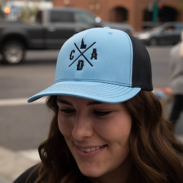 Columbia Blue / Black Trucker Hat