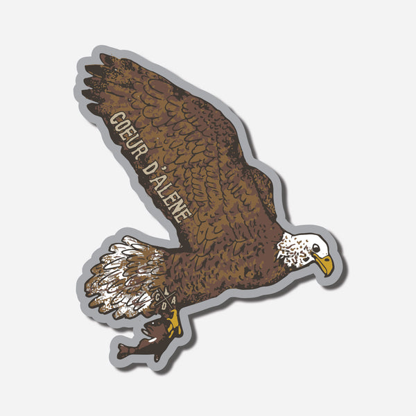 Flying Coeur d'Alene Eagle Sticker