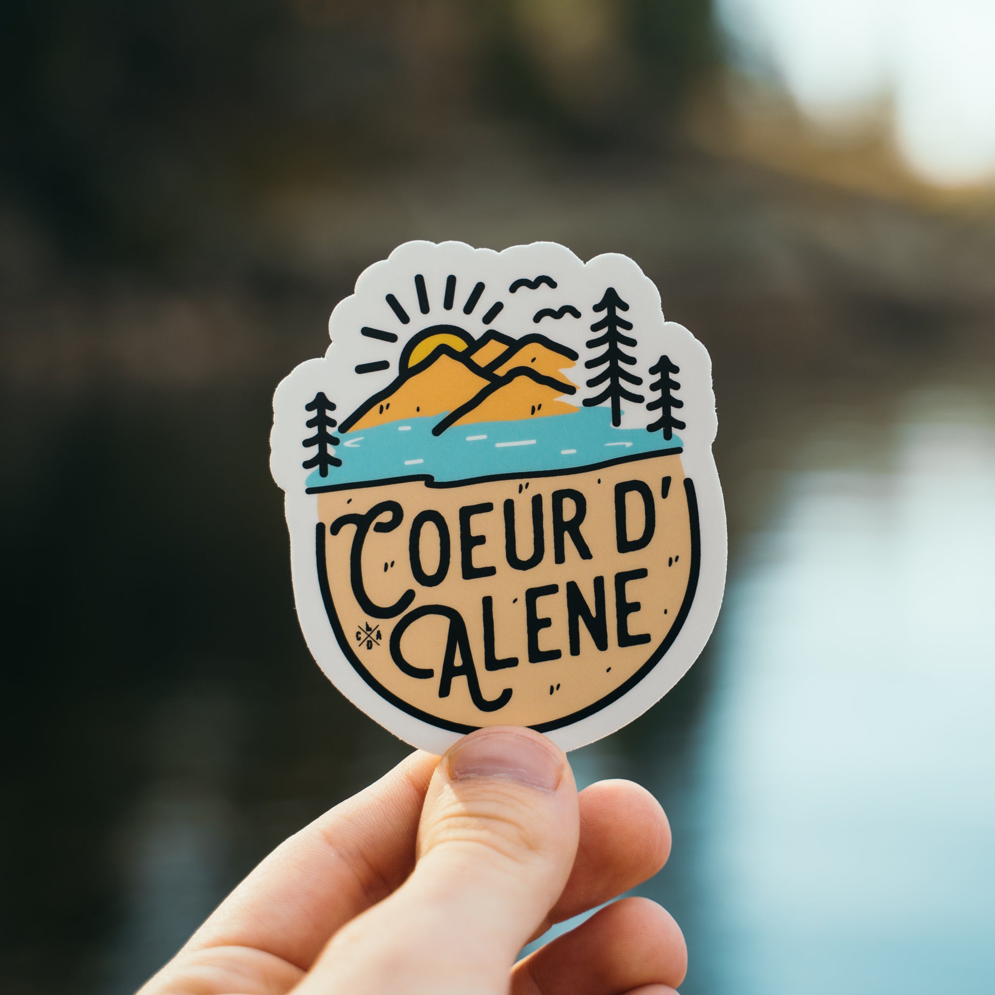 Coeur d'Alene In The Sand Sticker – CDA IDAHO Clothing Company