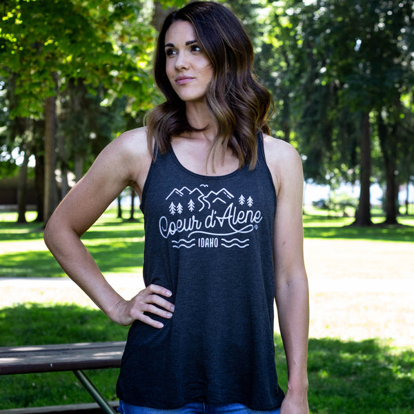 Coeur d’Alene Trails Black Racerback Women's Tank