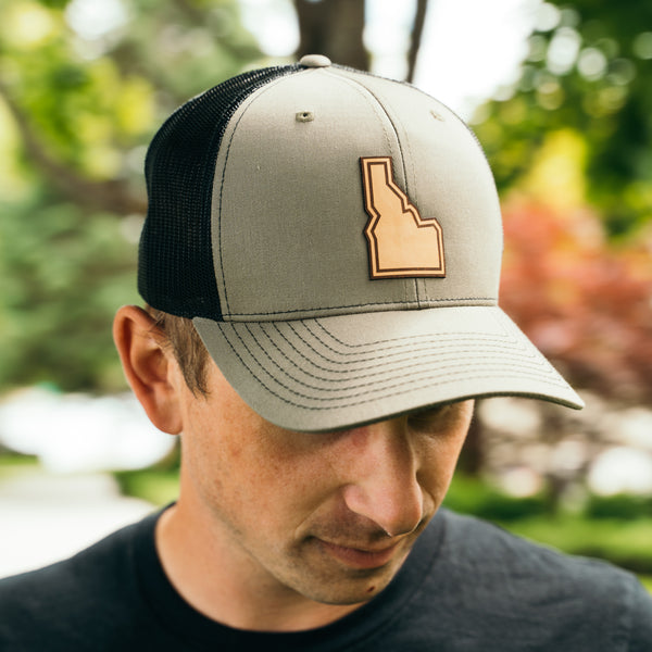 Idaho State Leather Patch Trucker Hat