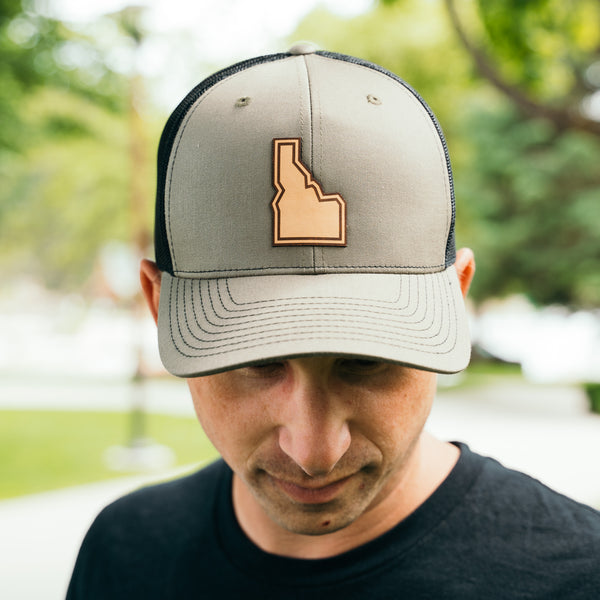 Idaho State Leather Patch Trucker Hat