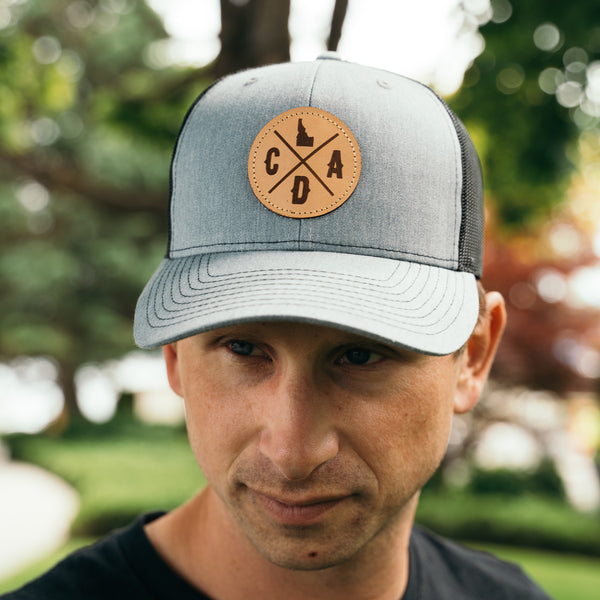 CDA Light Leather Logo Heather Gray Richardson Trucker Hat