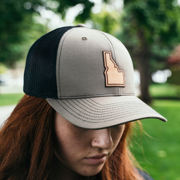 Idaho State Leather Patch Trucker Hat