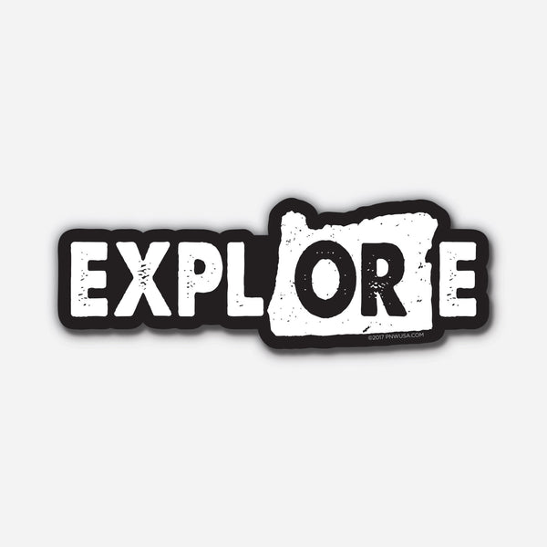 Explore Oregon Sticker - Black Background