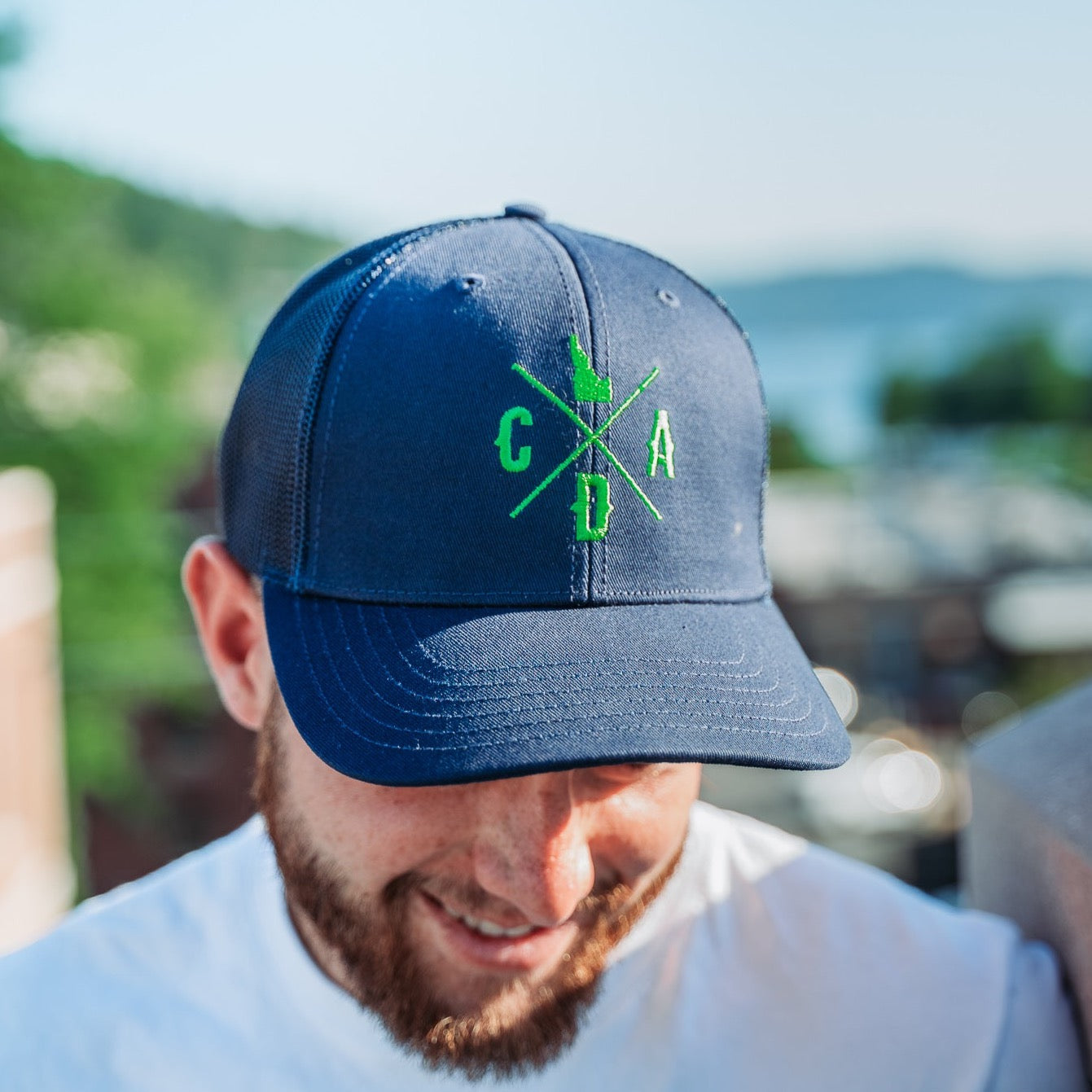 Green CDA IDAHO Logo Navy Trucker Hat – CDA IDAHO Clothing Company