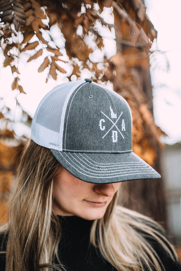 Heather White Logo Trucker Hat