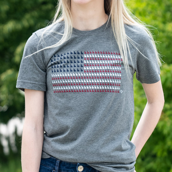 Heather Gray Idaho Flag Tee