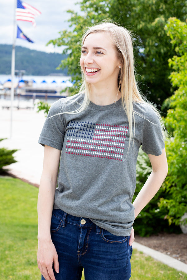 Heather Gray Idaho Flag Tee