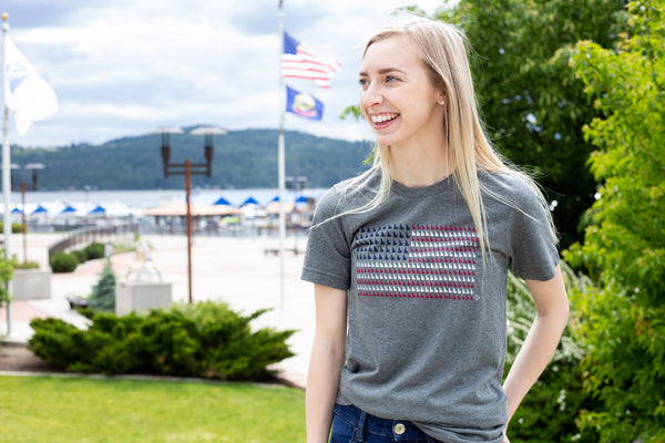 Heather Gray Idaho Flag Tee