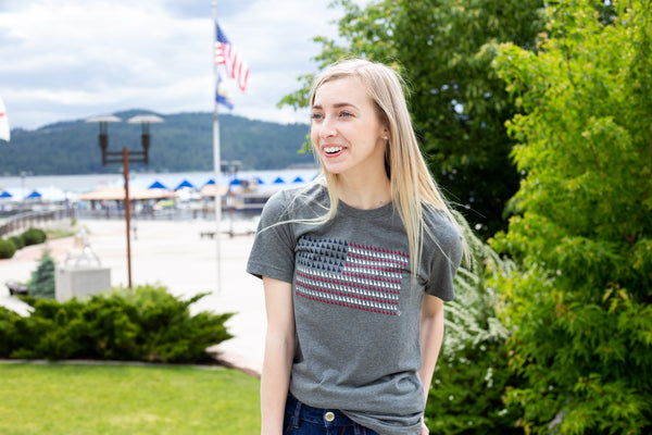 Heather Gray Idaho Flag Tee