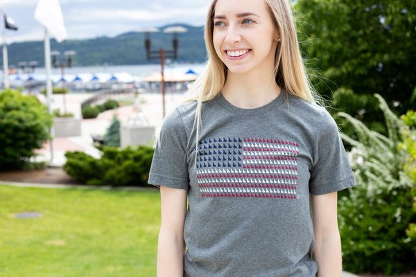 Heather Gray Idaho Flag Tee