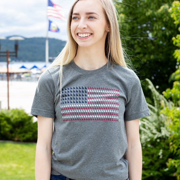 Heather Gray Idaho Flag Tee