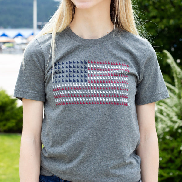 Heather Gray Idaho Flag Tee