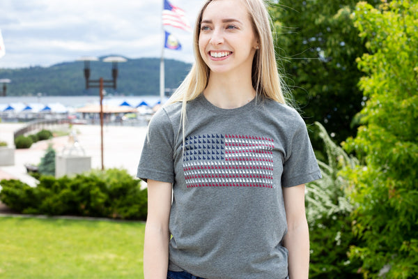 Heather Gray Idaho Flag Tee