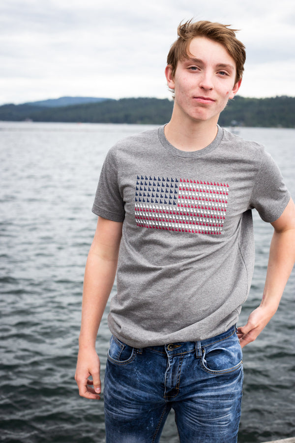 Heather Gray Idaho Flag Tee