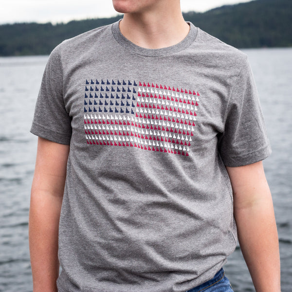 Heather Gray Idaho Flag Tee