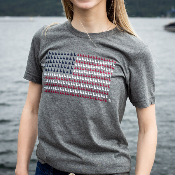 Heather Gray Idaho Flag Tee