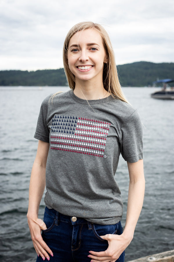 Heather Gray Idaho Flag Tee