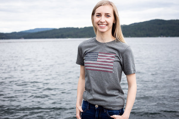 Heather Gray Idaho Flag Tee