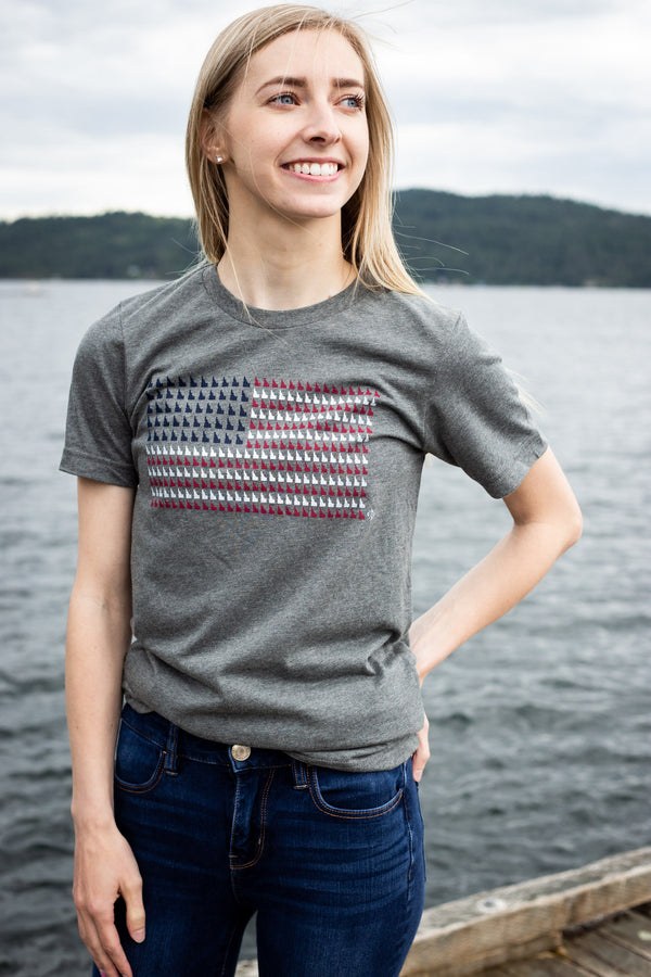 Heather Gray Idaho Flag Tee