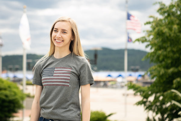 Heather Gray Idaho Flag Tee