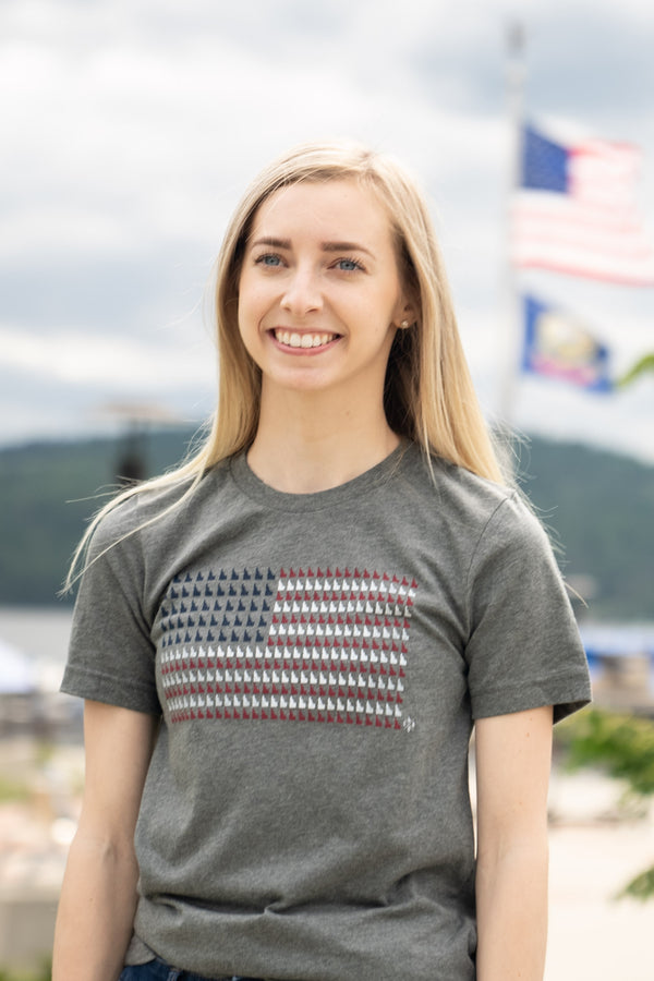 Heather Gray Idaho Flag Tee