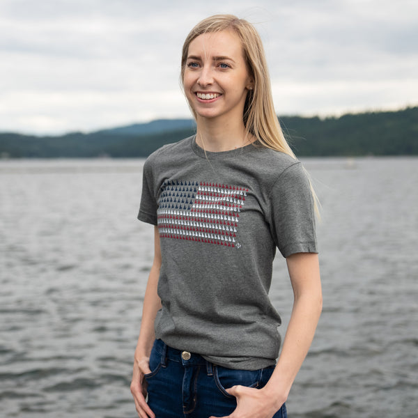 Heather Gray Idaho Flag Tee