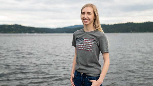 Heather Gray Idaho Flag Tee