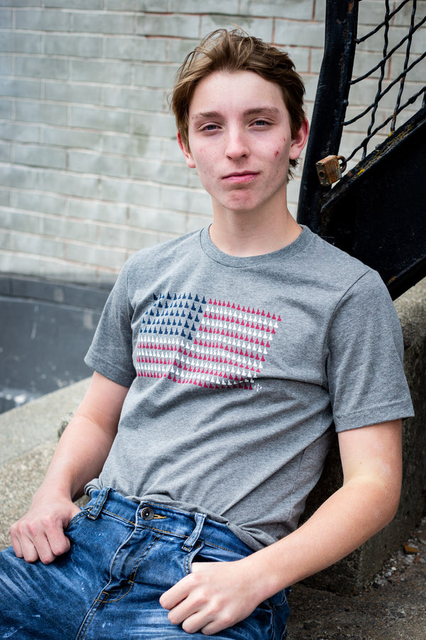 Heather Gray Idaho Flag Tee