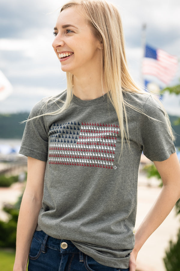 Heather Gray Idaho Flag Tee