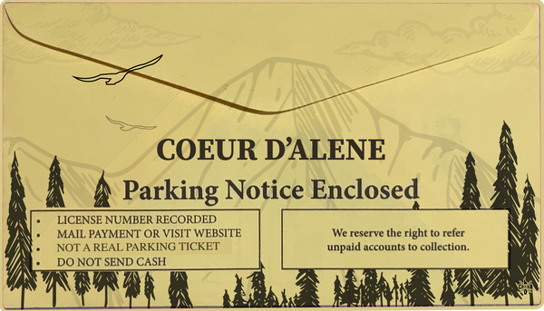 Coeur d'Alene Parking Ticket Sticker