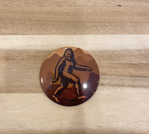 Serious Bigfoot Large Round Magnet