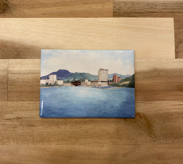 Coeur d'Alene Skyline Watercolor Large Magnet