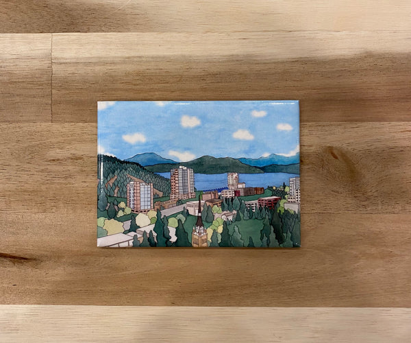 Downtown Coeur d'Alene Watercolor Large Magnet