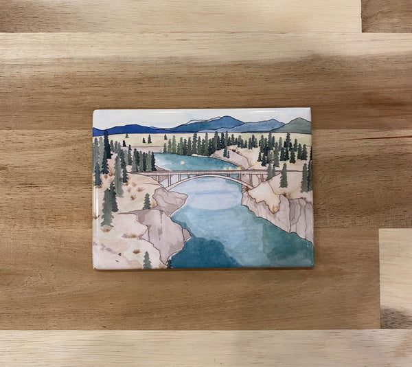 Post Falls Bridge Watercolor Large Magnet