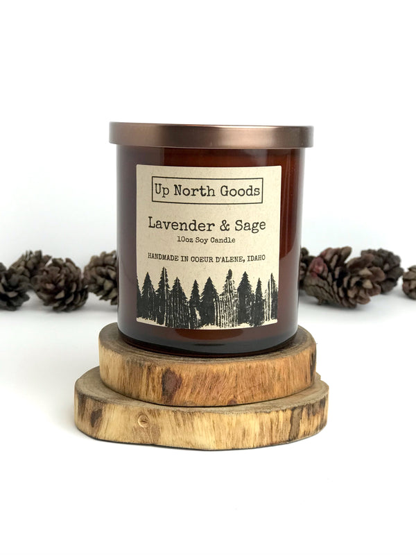 Lavender & Sage 10oz Soy Candle by Up North Goods