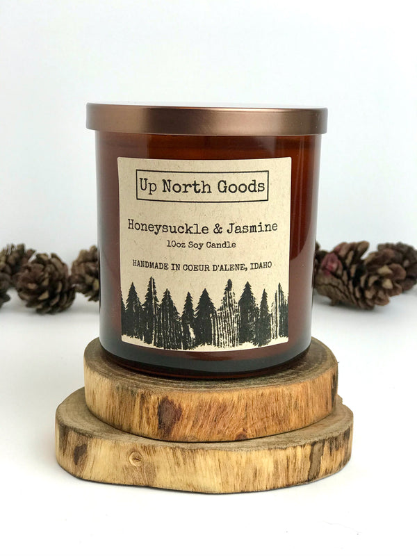 Honeysuckle & Jasmine 10oz Soy Candle by Up North Goods