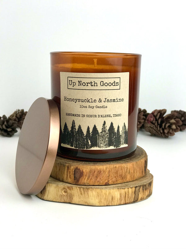 Honeysuckle & Jasmine 10oz Soy Candle by Up North Goods