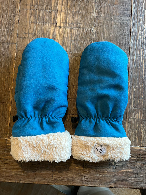 Blue Logo Mittens