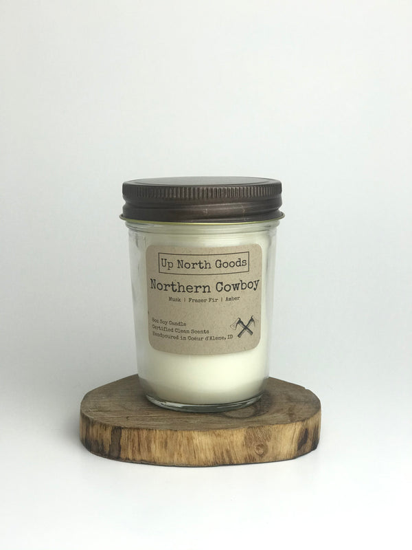 Northern Cowboy 8oz Soy Candle by Up North Goods