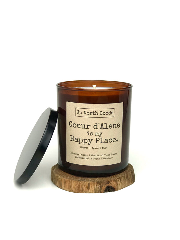 Coeur d'Alene is my Happy Place 10oz Soy Candle by Up North Goods