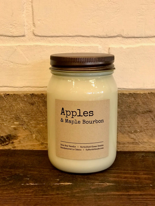 Apples & Maple Bourbon 10oz Soy Candle by Up North Goods