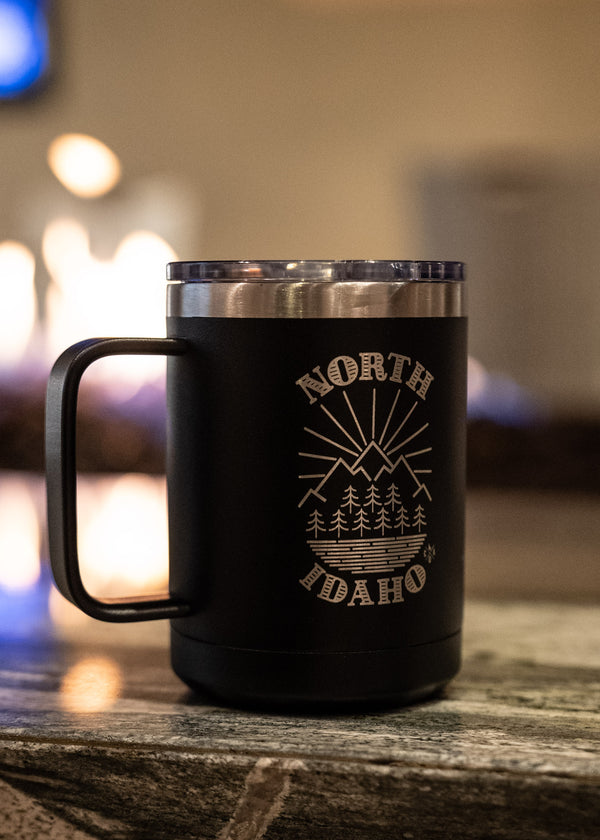 North Idaho Black Insulated Mug