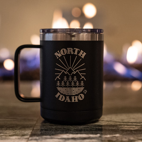 North Idaho Black Insulated Mug