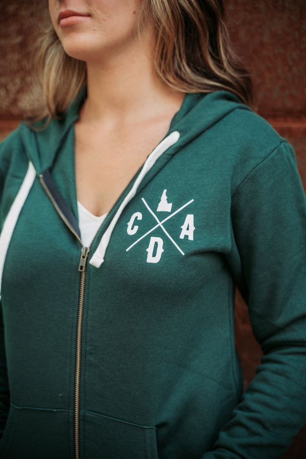 IdaTree Forest Green Zip Up Hoodie