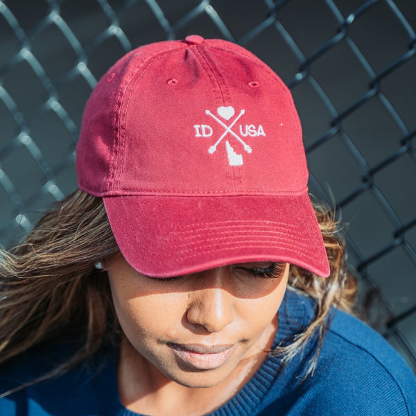 Idaho Love USA Maroon Dad Hat