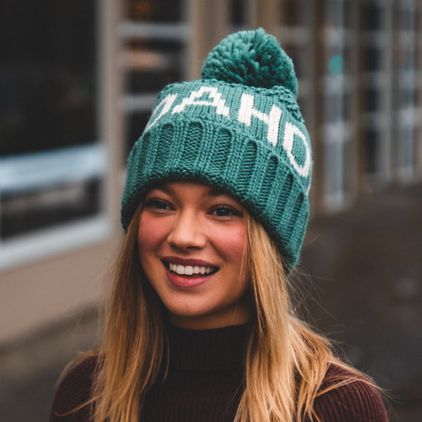 Idaho Text Beanie Green & Light