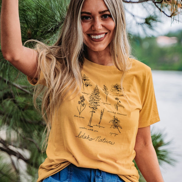 Mustard Yellow Idaho Native Plants Womens Tee