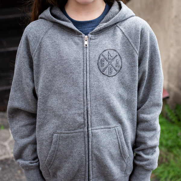 Kids CDA Bigfoot Gray Zip Hoodie